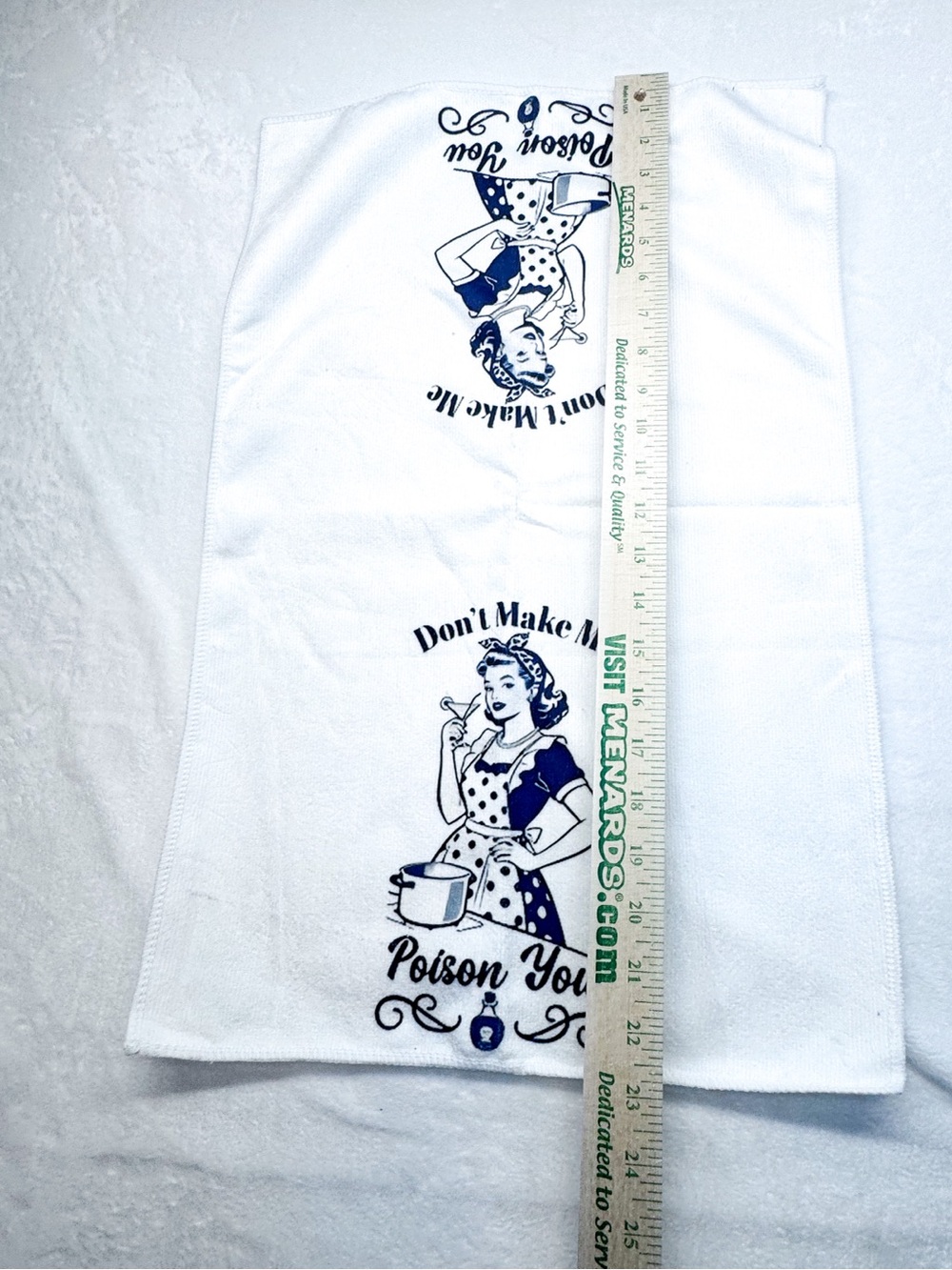 Don’t Make Me Poison You Funny Kitchen Tea Towel White Dish Towel - Picture 4 of 6